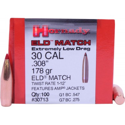 Куля Hornady ELD Match кал.30 маса 178 гр (11.5 г) 100 шт