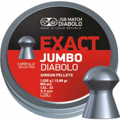 Кулі пневматичні JSB Diabolo Exact Jumbo. Кал. 5.52 мм. Вага - 1.03 г. 250 шт/уп