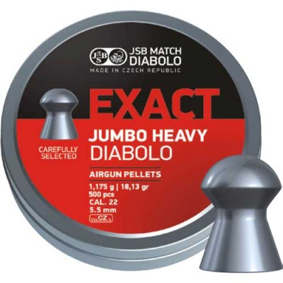 Кулі пневматичні JSB Diabolo Exact Jumbo Heavy. Кал. 5.52 мм. Вага - 1.17 г. 250 шт/уп