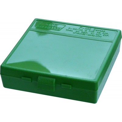 Коробка для патронів MTM кал. 45 ACP; 10мм Auto; 40 S&W. Кількість - 100 шт. Колір - зелений