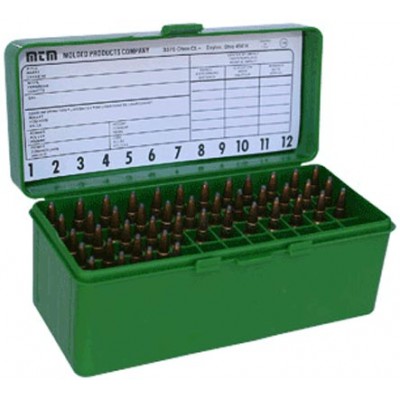 Коробка MTM RM-60 на 60 патронов кал. .22-250 Rem; .243 Win; 7,62x39 и .308 Win. Цвет – зеленый.