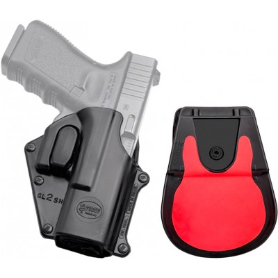 Кобура Fobus для Glock 17/19 поворотная с поясным фиксатором/кнопкой фиксации скобы спускового крючка