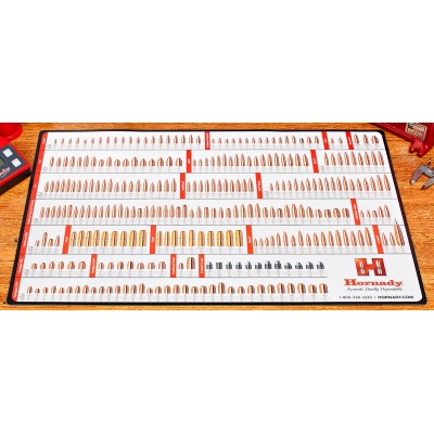 Килимок настольний для релоадингу Hornady Reloading Counter Mat з зображеннями куль