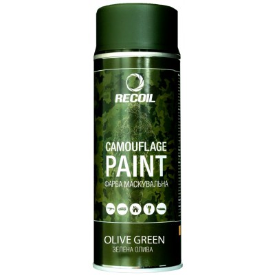 Краска маскировочная аэрозольная RecOil. Цвет - зеленая олива. Объем - 400 мл