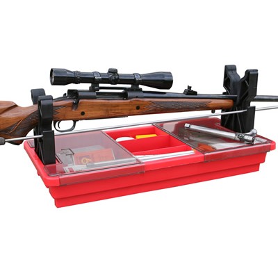 Підставка MTM Portable Rifle Maintenance Center для чищення зброї (з органайзером). Колір - червоний