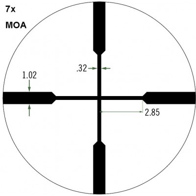 Приціл оптичний Vortex Crossfire II 2-7x32 Scout Scope з сіткою V-Plex (MOA)