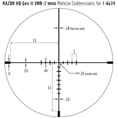 Приціл Vortex RAZOR HD GEN II 1-6x24 F2 марка VMR-2 з підсвічуванням