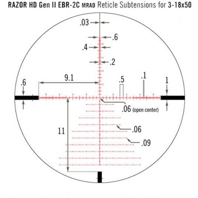 Приціл Vortex Razor HD Gen II 3–18x50 F1 марка EBR-2C з підсвічуванням. Барабан 10 МРАД/оборот