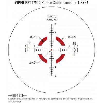 Приціл Vortex Viper PST 1–4x24 сітка TMCQ з підсвічуванням. МРАД