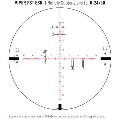 Приціл Vortex Viper PST 6–24x50 F1 сітка EBR-1 з підсвічуванням. МРАД