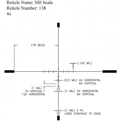 Приціл U. S. Optics SR-4C 1-4x22 F1 марка MIL-Scale з підсвічуванням. МРАД