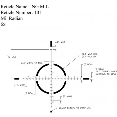 Приціл U. S. Optics SR-6S 1.5-6x28 F1 марка JNG MIL з підсвічуванням. МРАД