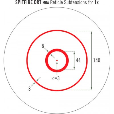 Приціл призматичний Vortex Spitfire AR-1x марка DRT з підсвічуванням