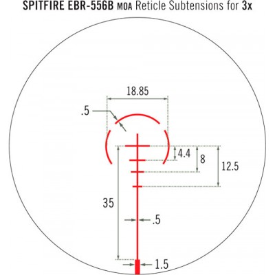 Приціл призматичний Vortex Spitfire 3-х марка EBR-556B (MOA)