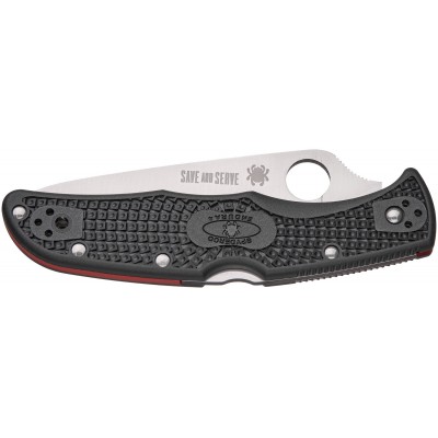 Нож Spyderco Endura 4 Thin Red Line полусеррейтор