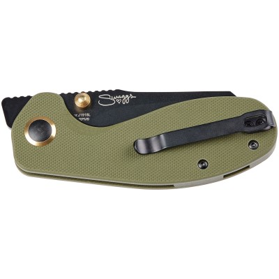 Ніж CJRB Maileah Large Black Blade Green