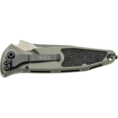 Нож Microtech Socom Elite Auto Drop Point Black Blade. Цвет: olive green. Полусеррейтор