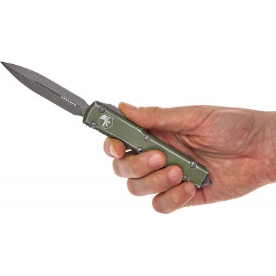 Нож Microtech Ultratech Double Edge Stonewash. Цвет: distressed od green