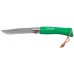 Нож Opinel №7 Inox Trekking. Цвет: зеленый