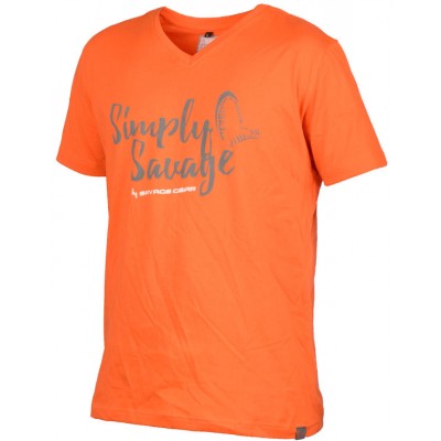 Футболка Savage Gear Simply Savage V-neck Tee Orange M