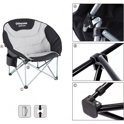Кресло KingCamp Moon Camping Chair with Cooler. Black/grey