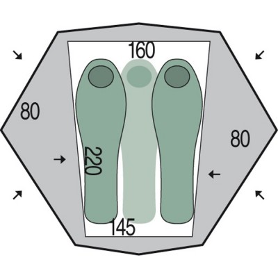 Палатка Pinguin Aero 3 DAC ц:green