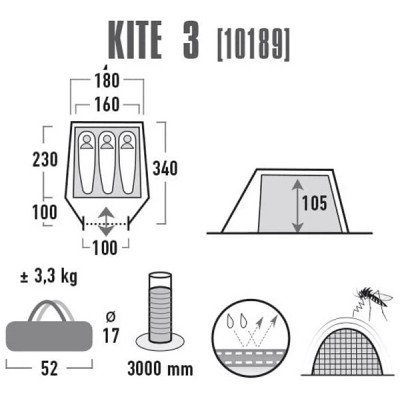 Палатка High Peak Kite 3. Pesto/red