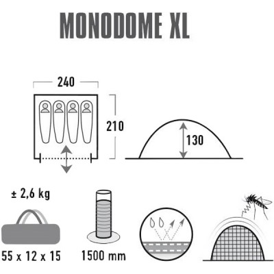 Намет High Peak Monodome XL 4. Pearl