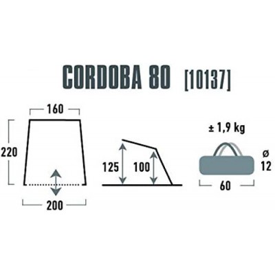 Тент High Peak Cordoba 80. Aluminium/dark grey