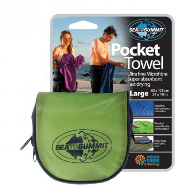 Полотенце Sea To Summit Pocket Towel L 60х120cm ц:lime