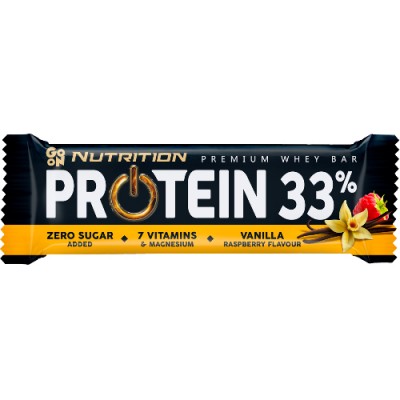 Батончик енергетичний GoOn Nutrition Protein 33% Vanilla-Raspberry 50g