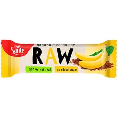 Батончик енергетичний GoOn Sante RAW Fruit Bar Banana and Cocoa 35g
