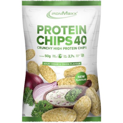 Питание энергетическое IronMaxx Protein Chips 40 (чипсы) 50g Сметана