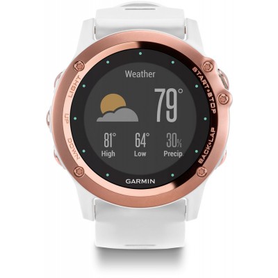 Навигатор Garmin Fenix 3 Sapphire Rose Gold Tone портативный с белым ремешком ц:розовое золото