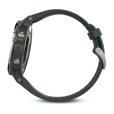 Навигатор Garmin Fenix 5 портативный с черным ремешком ц:серебро