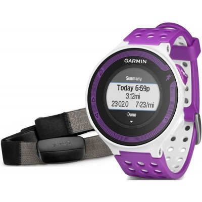 Часы Garmin Forerunner 220 HR White/Violet с GPS навигатором и кардиодатчиком ц:белый/фиолетовый