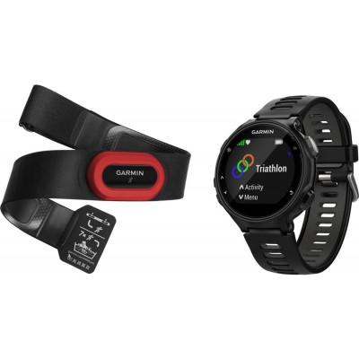 Годинник Garmin Forerunner 735 XT Run Bundle Black & Gray з GPS навігатором і кардиодатчиком ц:чорний/сірий