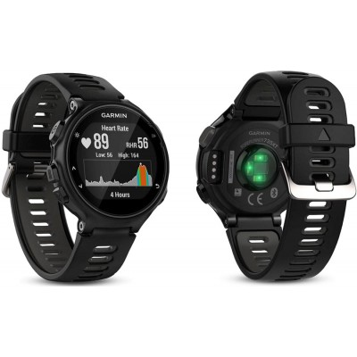Часы Garmin Forerunner 735 XT Tri Bundle Black & Gray с GPS навигатором и двумя кардиодатчиками ц:черный/серый