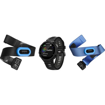 Годинник Garmin Forerunner 735 XT Tri Bundle Black & Gray з GPS навігатором і двома кардиодатчиками ц:чорний/сірий