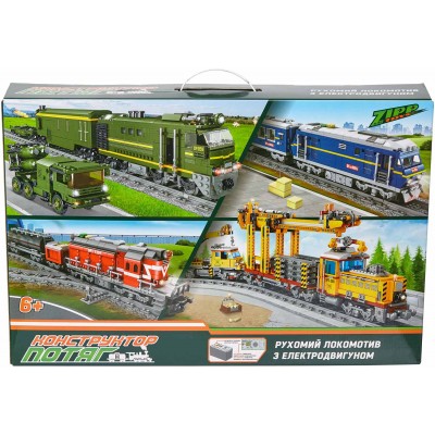 Конструктор ZIPP Toys "Поезд DF2159 с рельсами". Цвет: зеленый