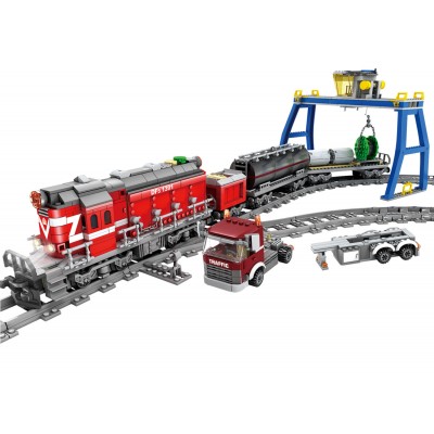 Конструктор ZIPP Toys "Поезд DF5 1391 с рельсами". Цвет: красный