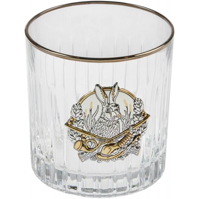 Подарунковий набір склянок для віскі Boss Crystal "Полювання" із золотими