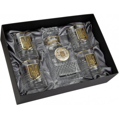 Подарочный набор стаканов для виски Boss Crystal "Гербовый с трезубцем" графин