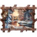 Чучело "Белка" с картиной "Зимний домик"