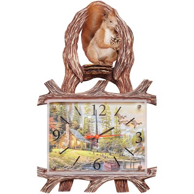 Опудало Чернишенко І.Е. ФОП "Білка з годинником" з картиною "Лісовий будиночок" (осінь)