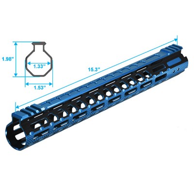Цевье Leapers UTG PRO Ultra Slim15" для AR15. M-LOK. Black/Blue