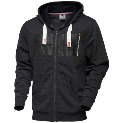 Реглан Savage Gear Simply Savage Raw Zip Hoodie L ц:dark grey melange