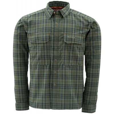 Рубашка Simms Coldweather Shirt L ц:black olive plaid