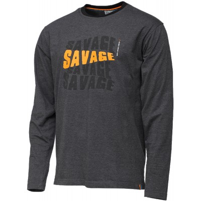 Реглан Savage Gear Simply Savage Logo Tee Long Sleeve L ц:dark grey melange