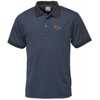 Футболка Savage Gear Simply Savage 3-Stripes Polo Shirt L к:ombre blue